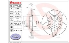 Тормозной диск вентилируемый передний Brembo Max 09.9772.75